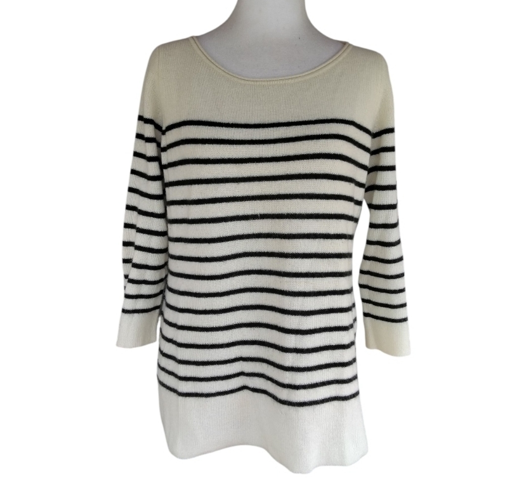 Calypso St. Barth Breton Stripe Nautical Preppy Cashmere Sweater Size Small